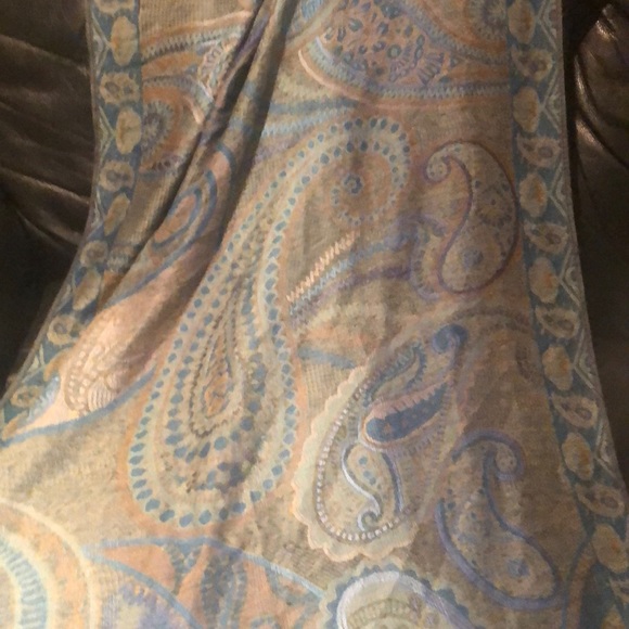 Blue, purple, gold Pashmina - Picture 4 of 4